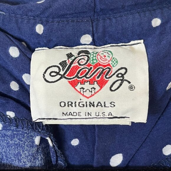 Lanz Originals Navy White Polka Dot Short A-Line Dress Size S Sailor Retro - Picture 3 of 9
